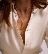 TILLY SVEAAS MIXED METAL MOI + TOI CLUSTER ON BELCHER CLIPT NECKLACE