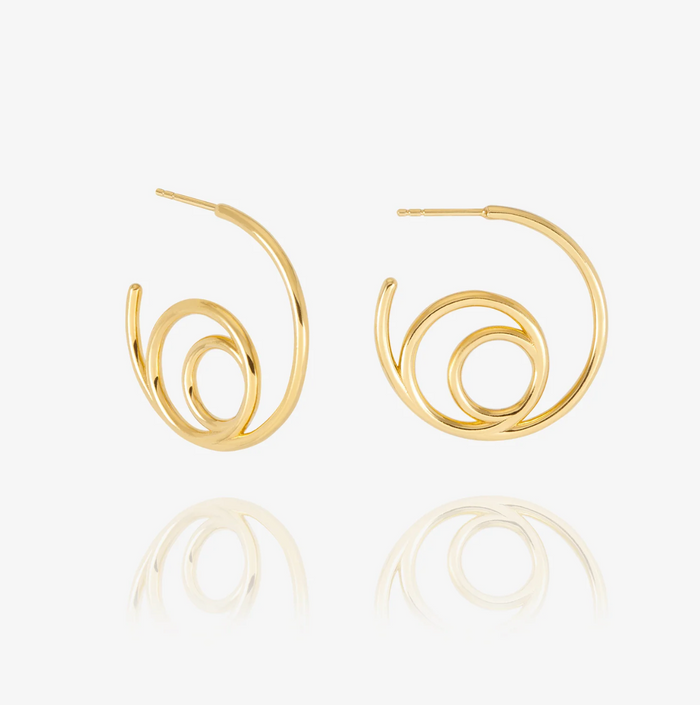 RACHEL JACKSON MEDIUM SWIRL HOOP EARRINGS
