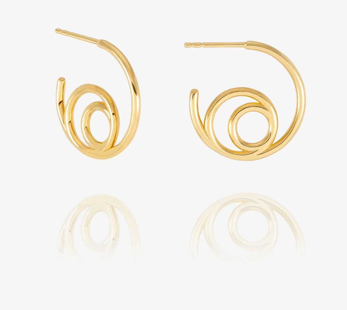 RACHEL JACKSON SMALL SWIRL HOOP EARRINGS