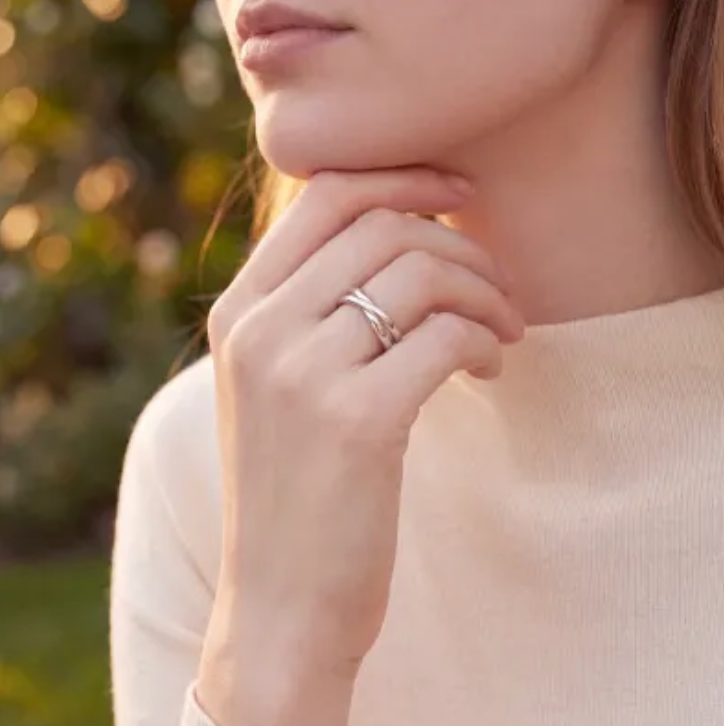 LAST NIGHT I DREAMT SARA SOLID SILVER TRINITY RING