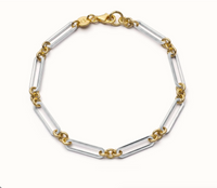 DAISY LONDON X POLLY NEWMAN MIXED METAL PAPERCLIP CHAIN BRACELET