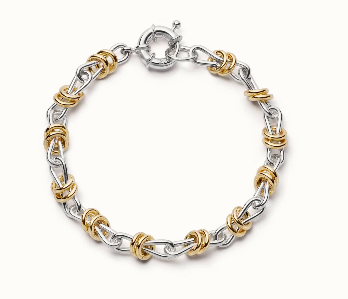 DAISY LONDON X POLLY NEWMAN MIXED METAL KNOT CHAIN BRACELET