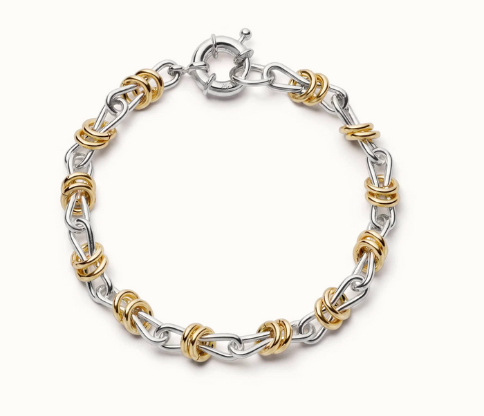 DAISY LONDON X POLLY NEWMAN MIXED METAL KNOT CHAIN BRACELET