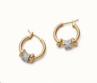 DAISY LONDON X POLLY NEWMAN CRYSTAL BEAD HOOP EARRINGS