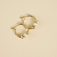 DAISY LONDON X POLLY NEWMAN CRYSTAL BEAD HOOP EARRINGS
