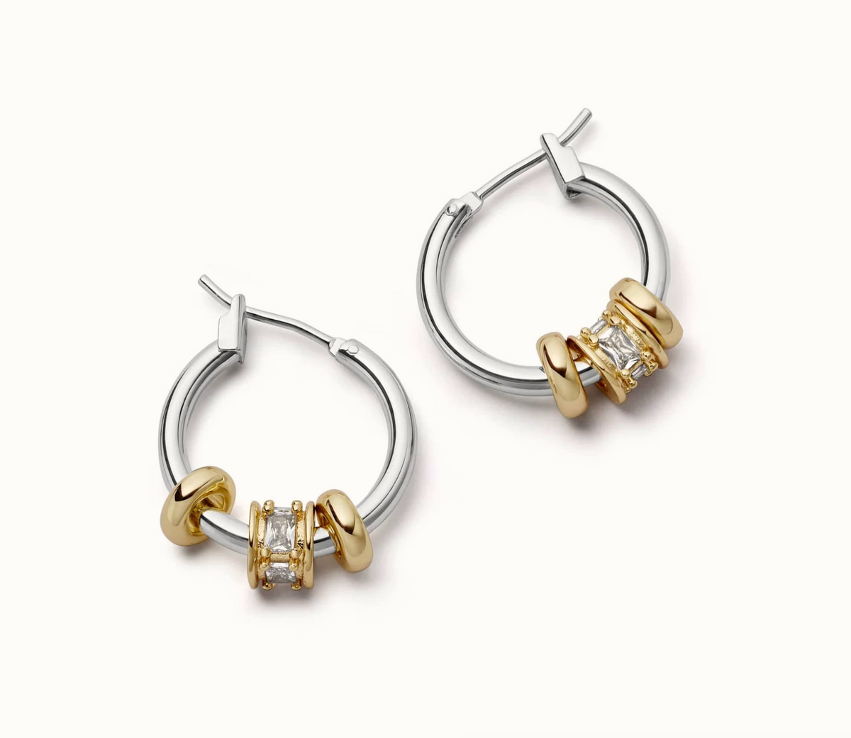 DAISY LONDON X POLLY NEWMAN CRYSTAL BEAD HOOP EARRINGS