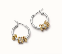 DAISY LONDON X POLLY NEWMAN CRYSTAL BEAD HOOP EARRINGS