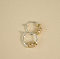 DAISY LONDON X POLLY NEWMAN CRYSTAL BEAD HOOP EARRINGS