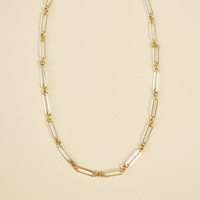 DAISY LONDON X POLLY NEWMAN MIXED METAL PAPERCLIP CHAIN NECKLACE