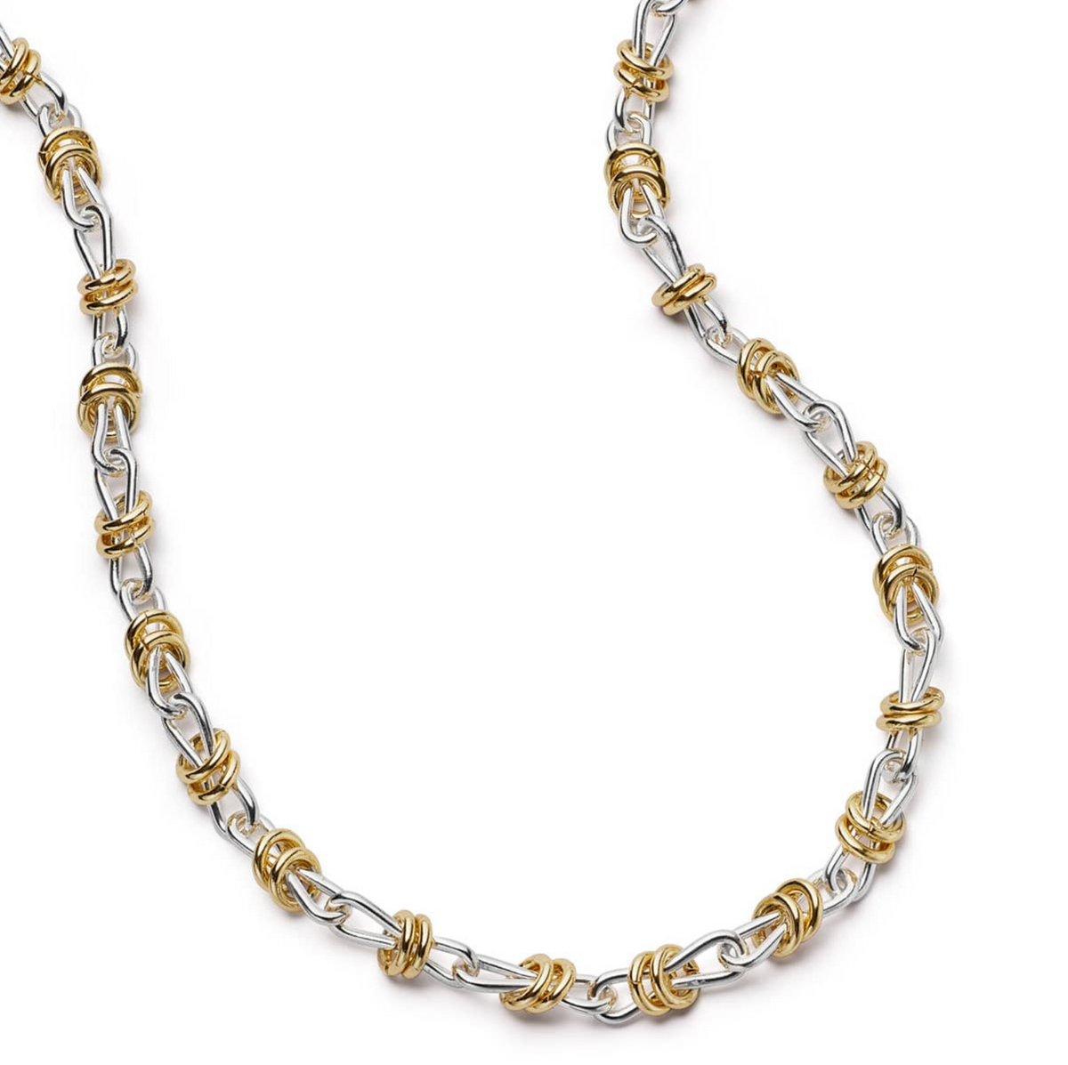 DAISY LONDON X POLLY NEWMAN MIXED METAL KNOT CHAIN NECKLACE