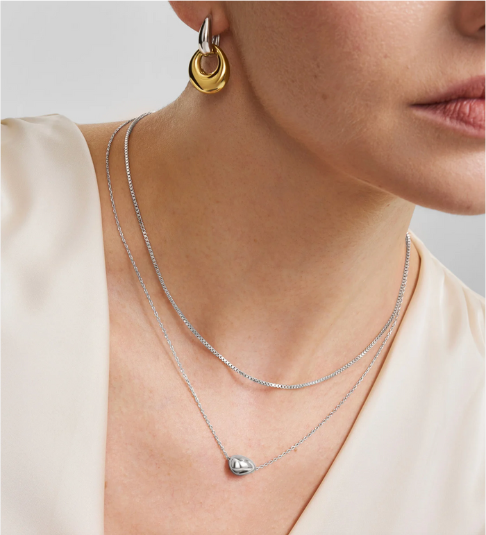 ANIA HAIE SILVER ORGANIC DOME PEBBLE NECKLACE
