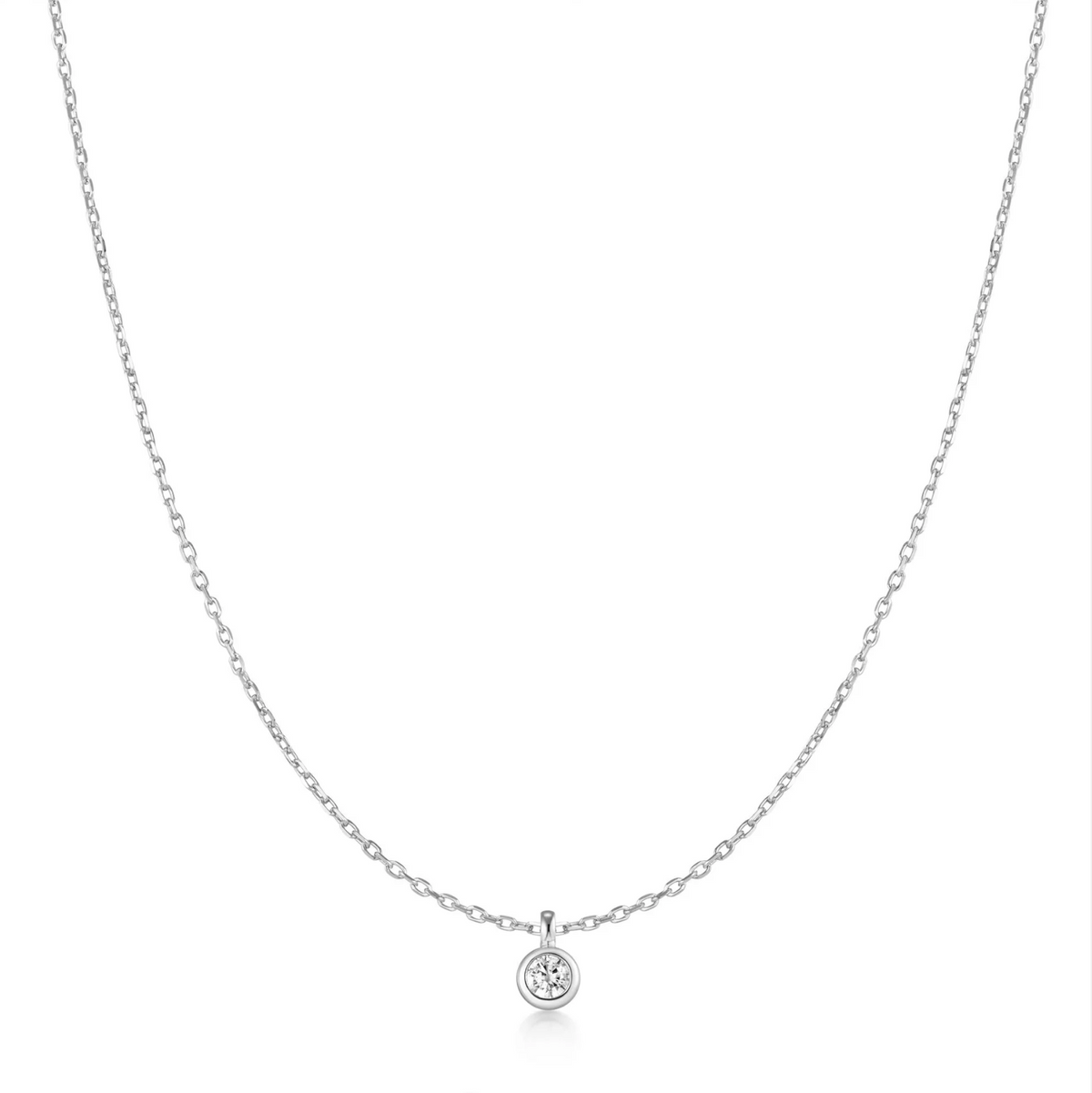 ANIA HAIE CLASSIC BEZEL-SET SOLITAIRE NECKLACE