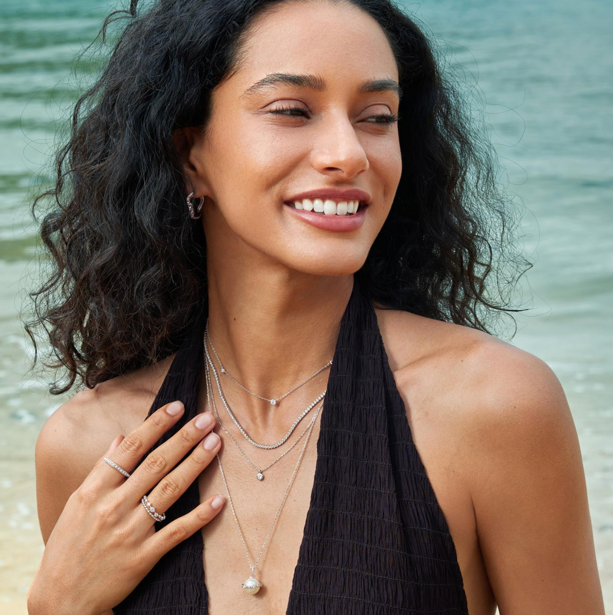 ANIA HAIE CLASSIC BEZEL-SET SOLITAIRE NECKLACE