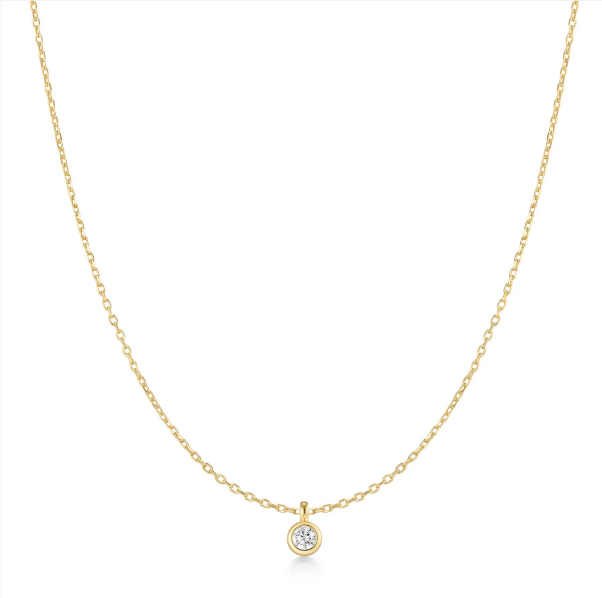 ANIA HAIE CLASSIC BEZEL-SET SOLITAIRE NECKLACE