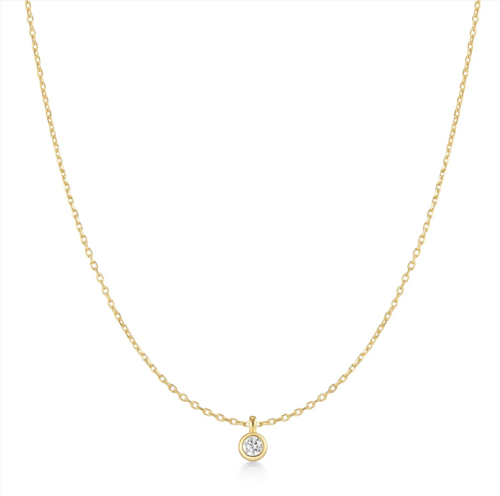 ANIA HAIE CLASSIC BEZEL-SET SOLITAIRE NECKLACE