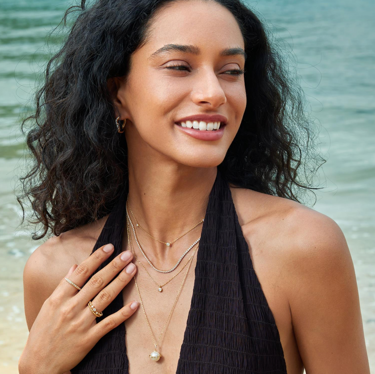 ANIA HAIE CLASSIC BEZEL-SET SOLITAIRE NECKLACE