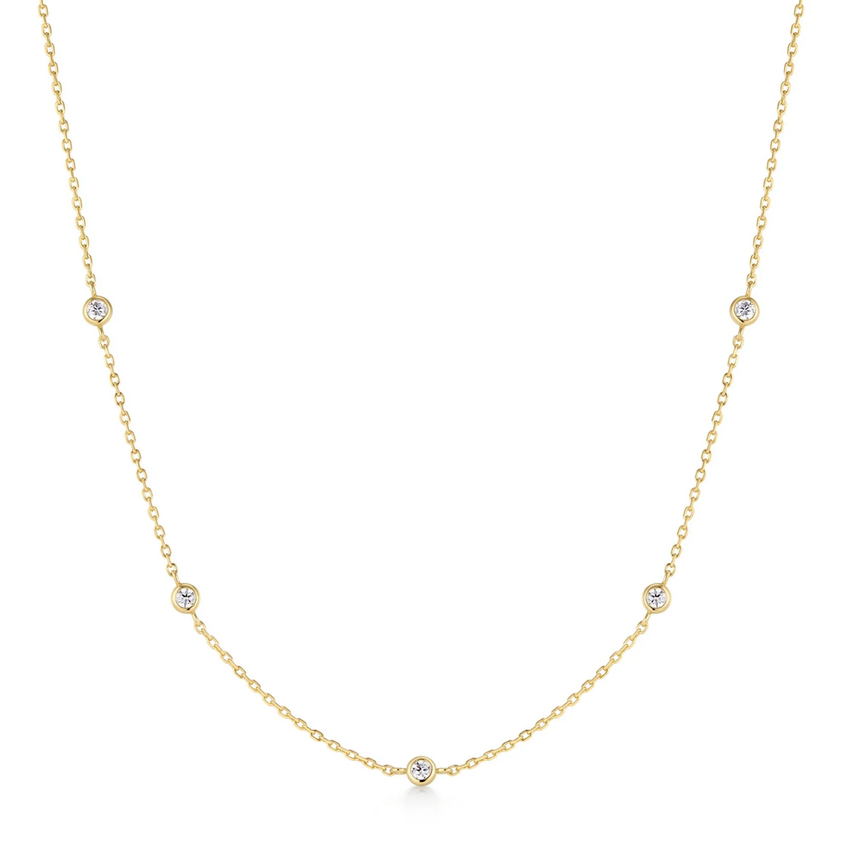ANIA HAIE GOLD CLASSIC BEZEL-SET STATION NECKLACE