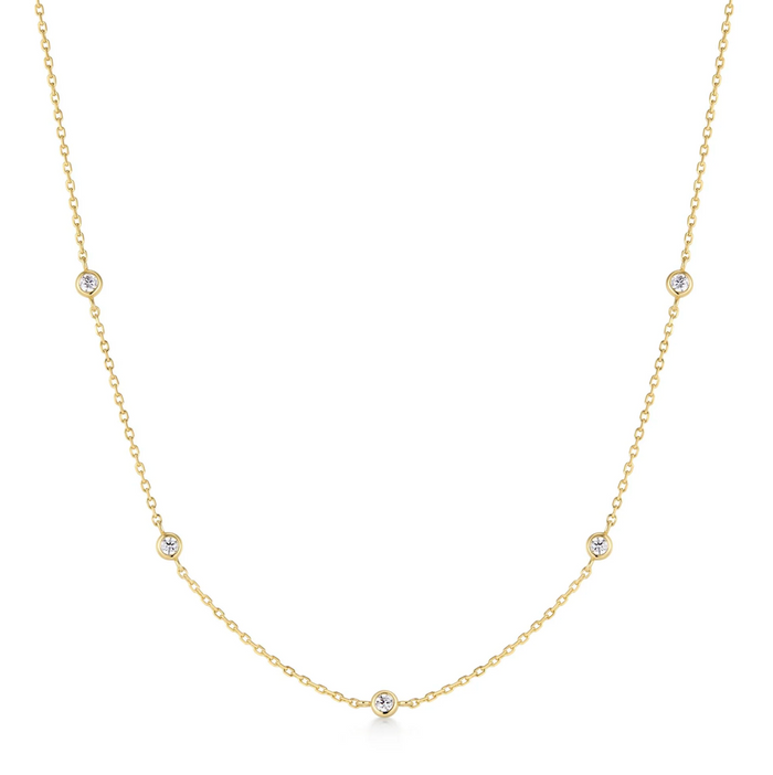 ANIA HAIE GOLD CLASSIC BEZEL-SET STATION NECKLACE