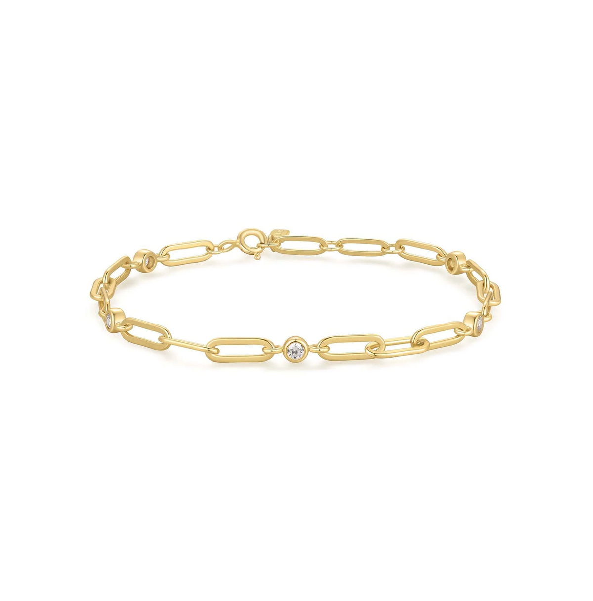 ANIA HAIE GOLD BEZEL STATION PAPER CLIP BRACELET