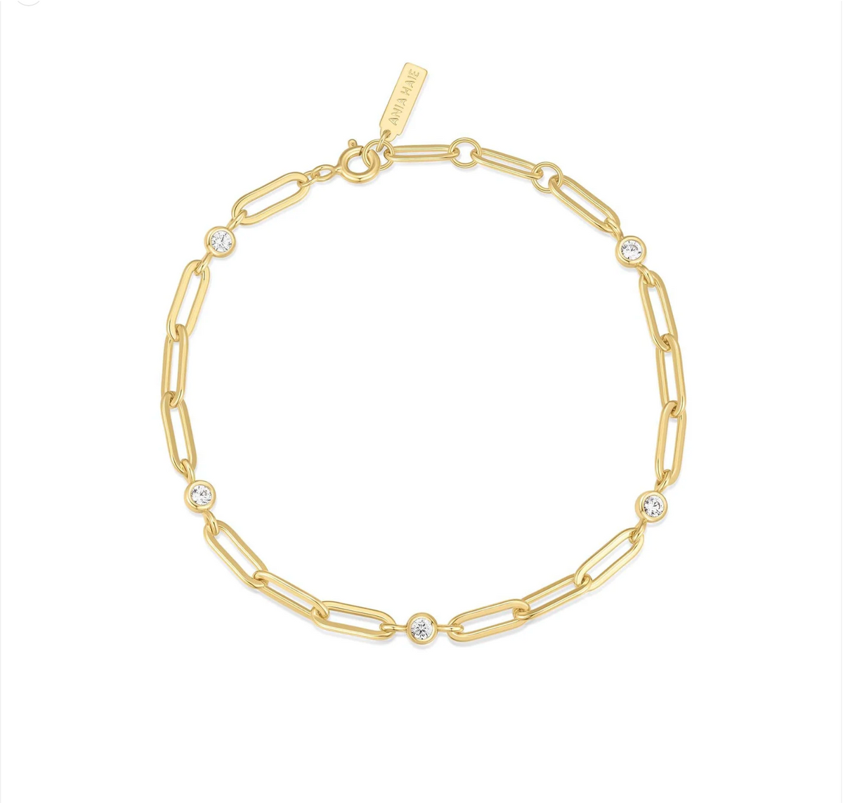 ANIA HAIE GOLD BEZEL STATION PAPER CLIP BRACELET