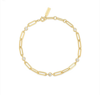 ANIA HAIE GOLD BEZEL STATION PAPER CLIP BRACELET