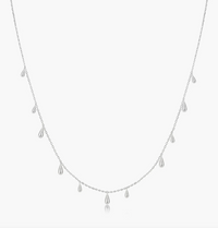 ANIA HAIE SILVER POLISHED TEARDROP DANGLE STATION NECKLACE