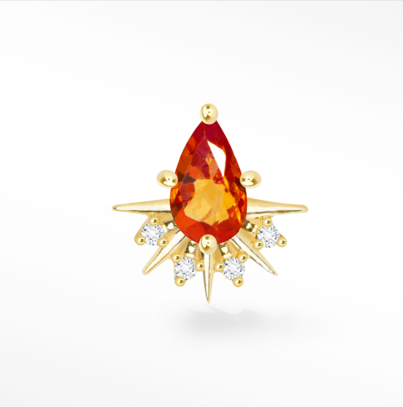 NINA WYNN SAPPHIRE PADPARADSCHA 14K GOLD