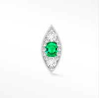 NINA WYNN DIAMOND AND EMERALD EVIL EYE 14K GOLD