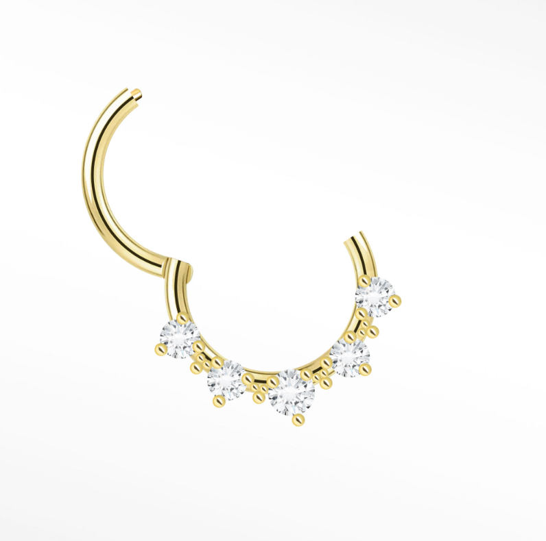 NINA WYNN DIVINE DIAMOND / EMERALD CLICKER 14K GOLD