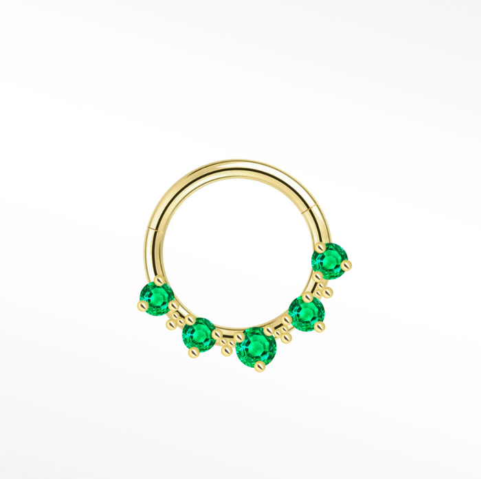 NINA WYNN DIVINE DIAMOND / EMERALD CLICKER 14K GOLD