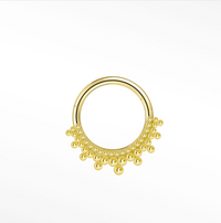 NINA WYNN BEADED CLUSTER CLICKER RING 14K GOLD