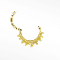 NINA WYNN BEADED CLUSTER CLICKER RING 14K GOLD