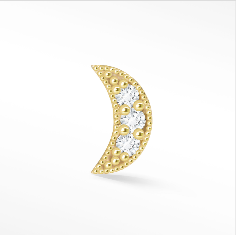 NINA WYNN DIAMOND MOON 14K GOLD
