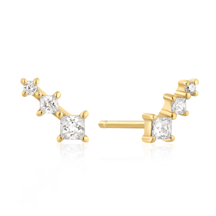 ANIA HAIE GRADUATED TRIO STUD EARRINGS
