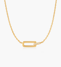 ANIA HAIE GOLD GLAM INTERLOCK NECKLACE