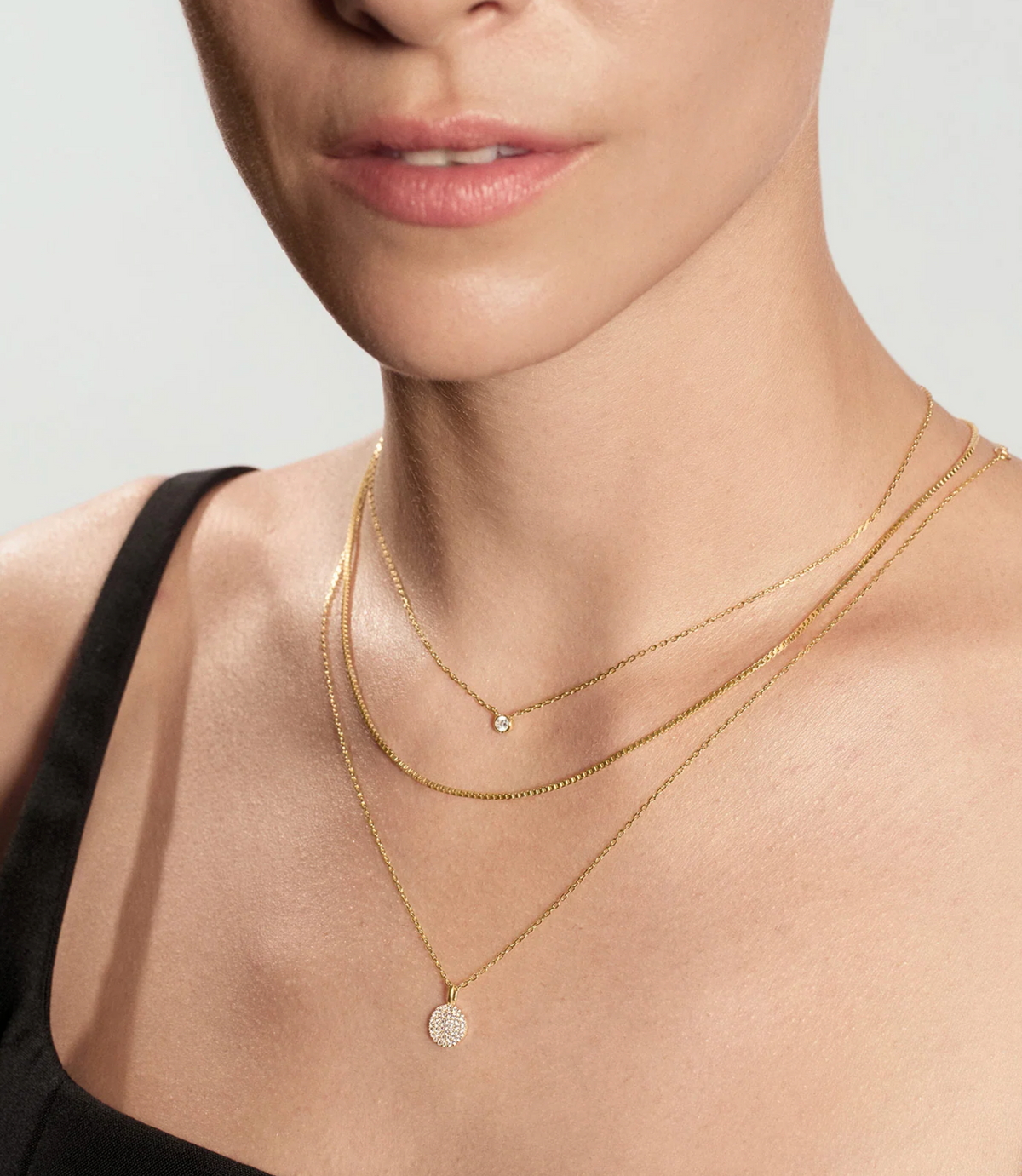 ANIA HAIE GOLD GLAM DISC PENDANT NECKLACE