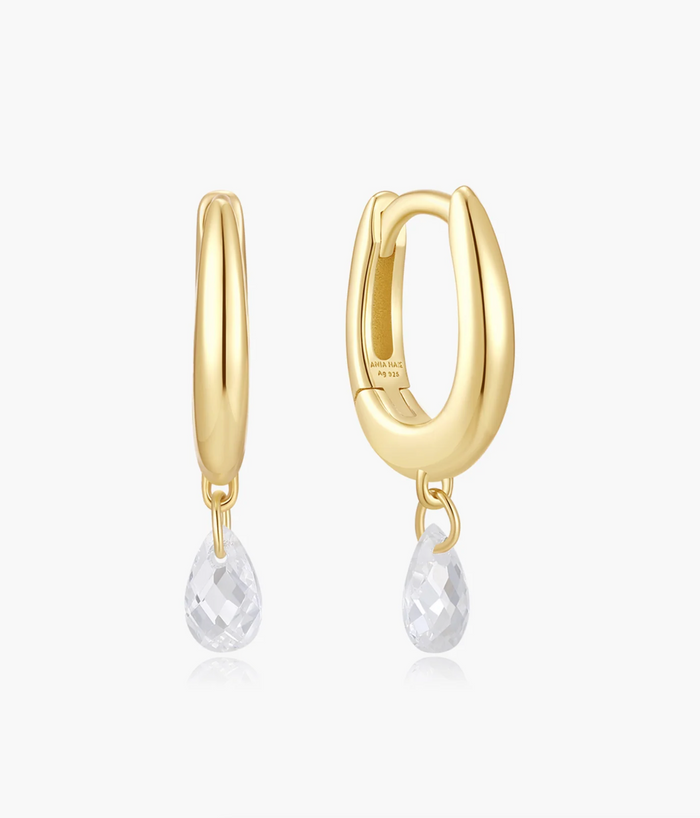 ANIA HAIE TEARDROP DANGLE HUGGIE EARRINGS