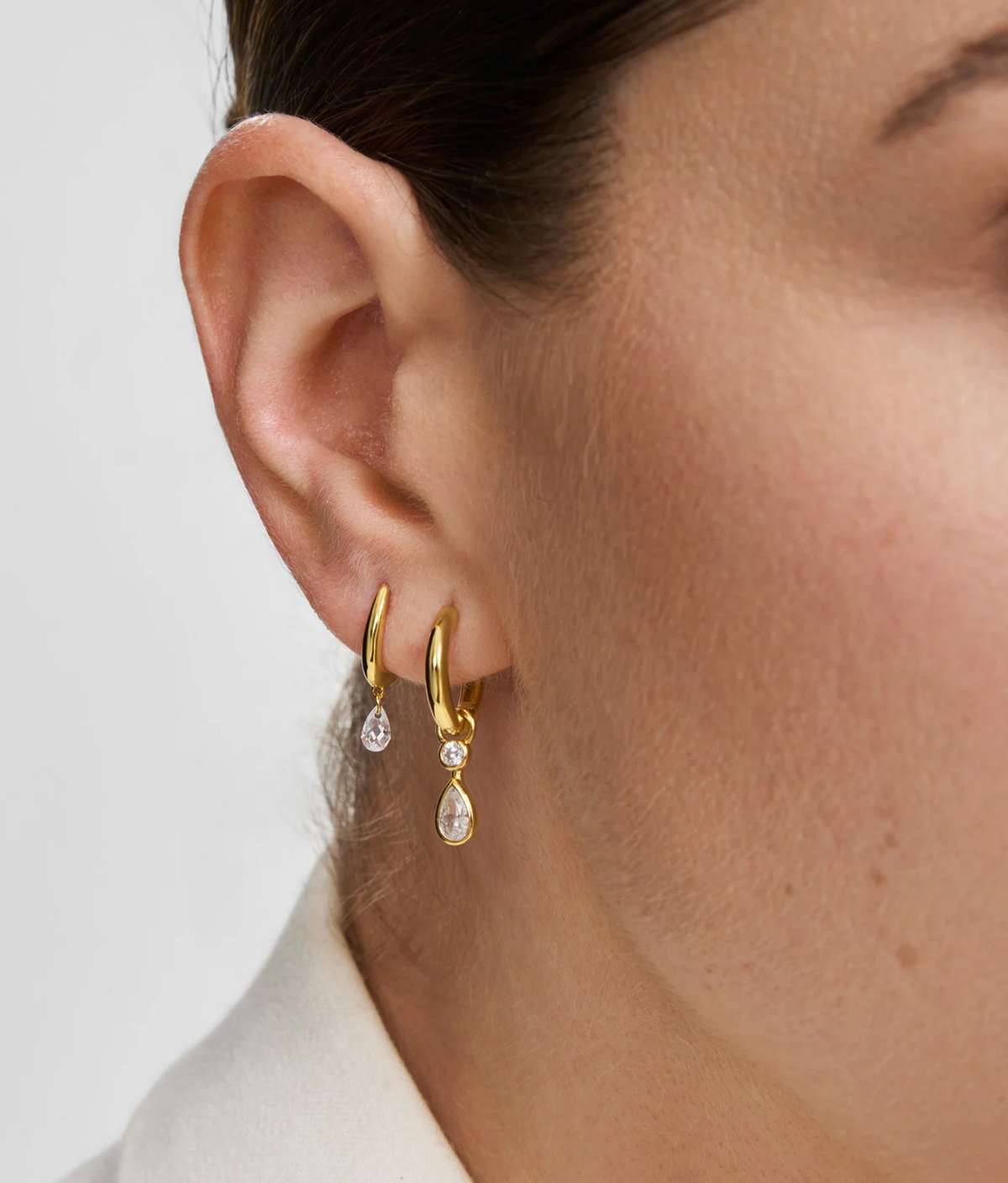 ANIA HAIE TEARDROP DANGLE HUGGIE EARRINGS