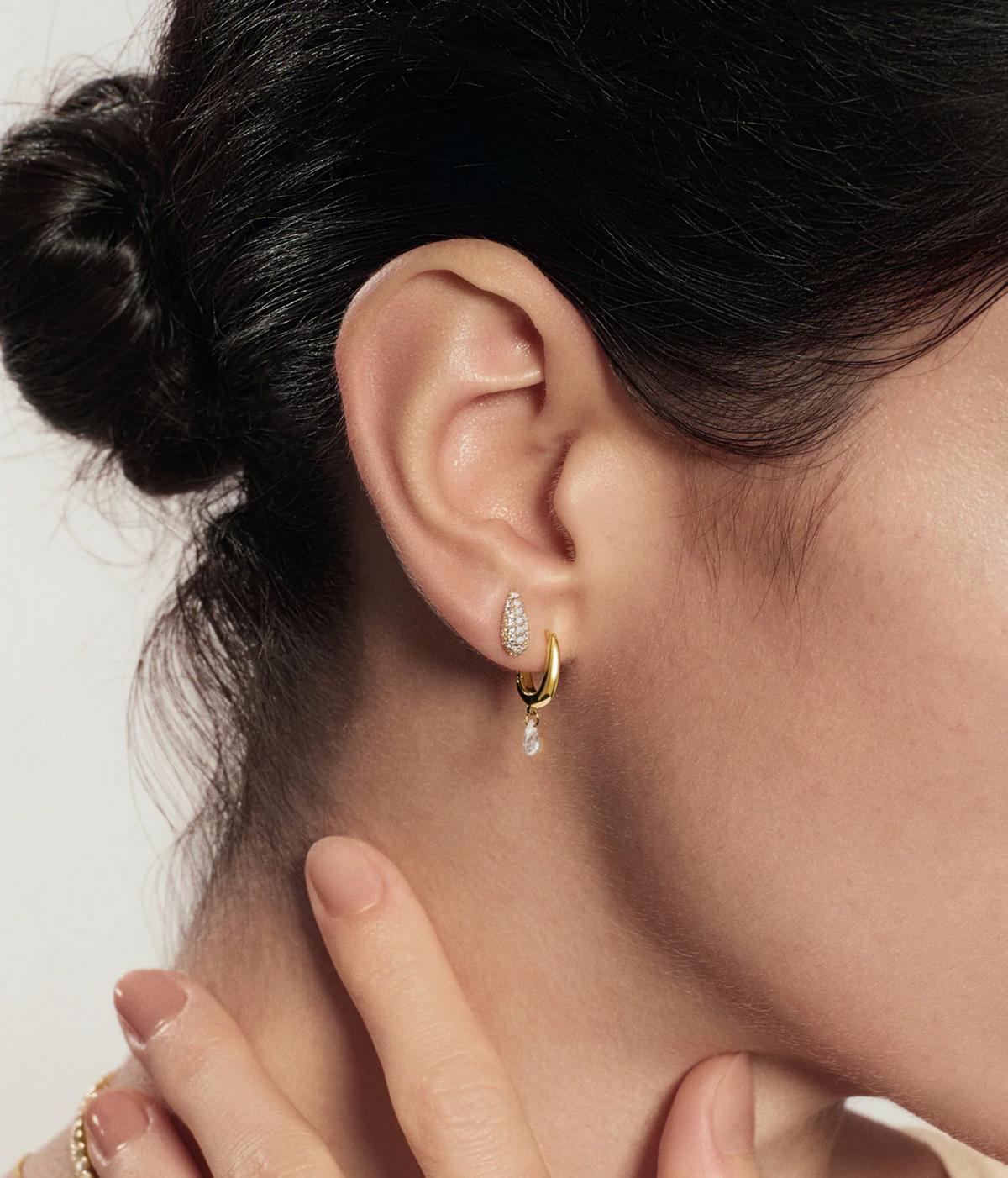 ANIA HAIE TEARDROP DANGLE HUGGIE EARRINGS