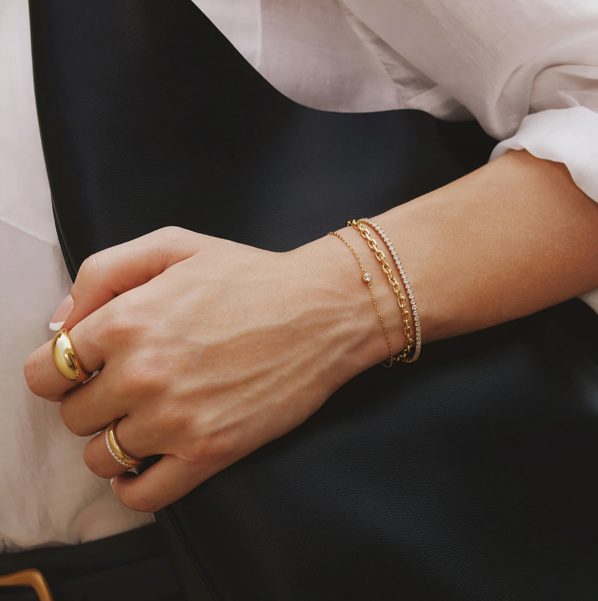 ANIA HAIE SPARKLE BEZEL BRACELET