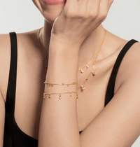 ANIA HAIE BEZEL-SET DROPLET STATION BRACELET