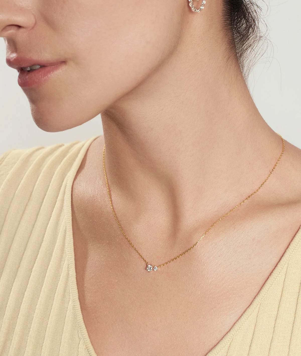 ANIA HAIE PRONG SET DUO NECKLACE