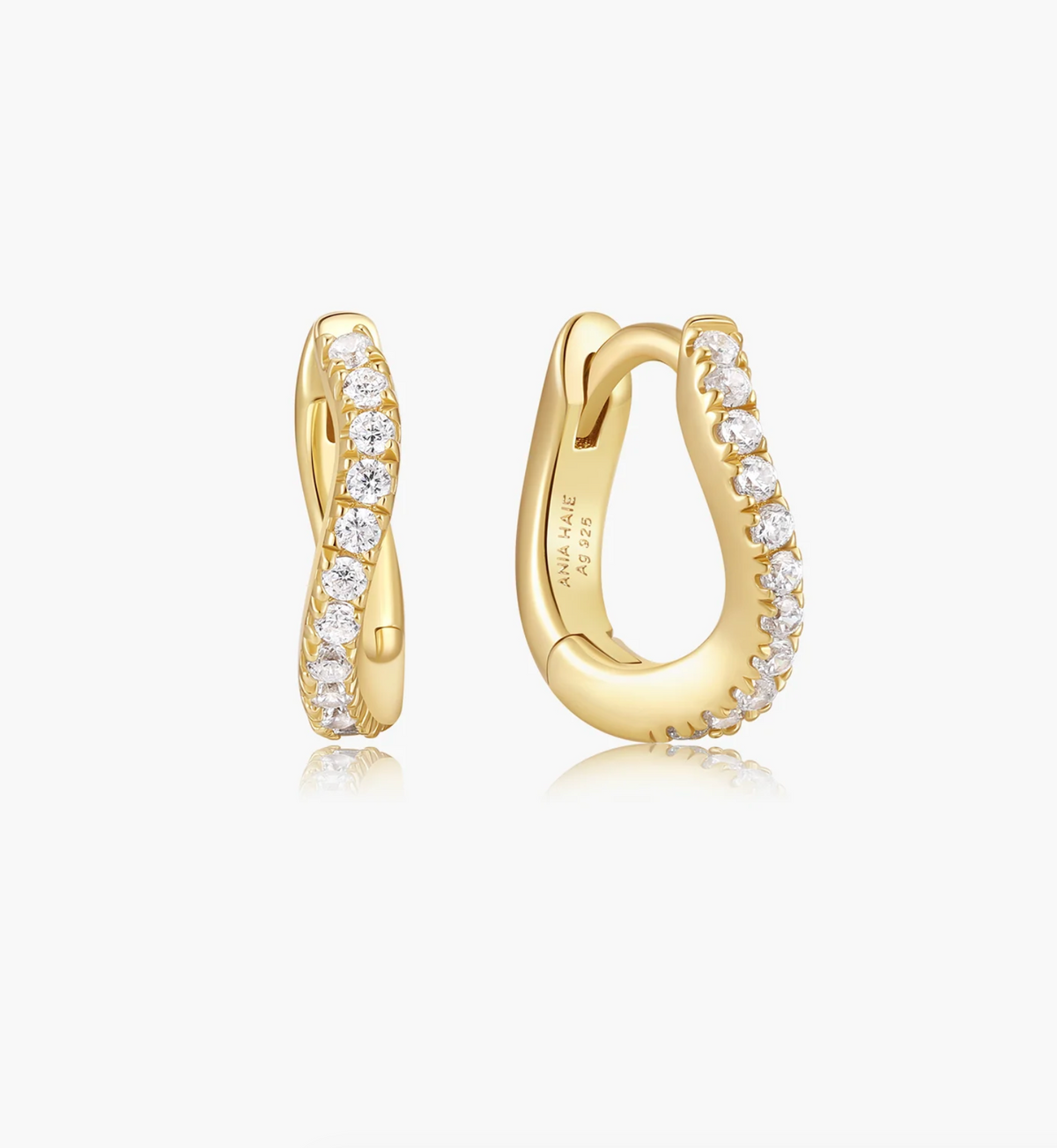 ANIA HAIE SLIM PAVÉ HUGGIE HOOP EARRINGS