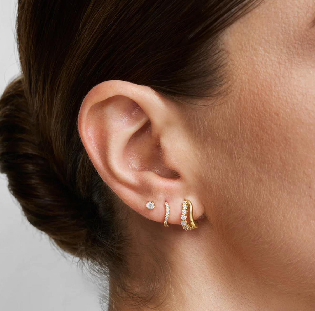 ANIA HAIE SLIM PAVÉ HUGGIE HOOP EARRINGS