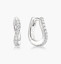 ANIA HAIE SLIM PAVÉ HUGGIE HOOP EARRINGS