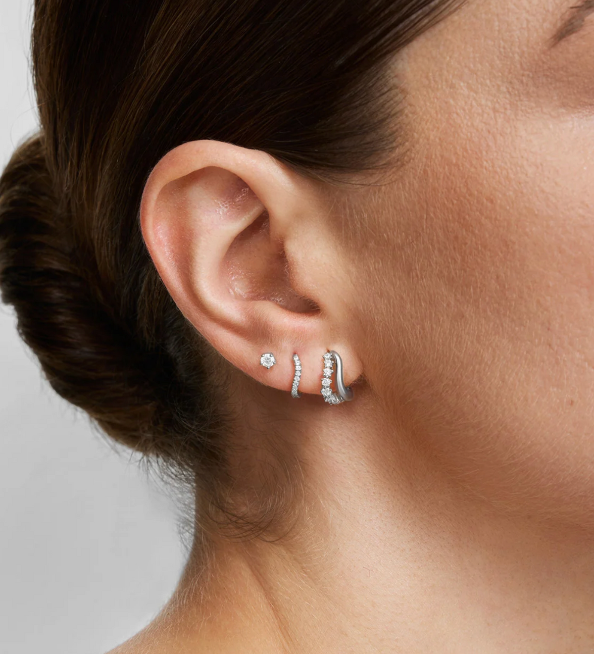 ANIA HAIE SLIM PAVÉ HUGGIE HOOP EARRINGS