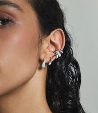 ANIA HAIE WAVE HUGGIE HOOP EARRINGS
