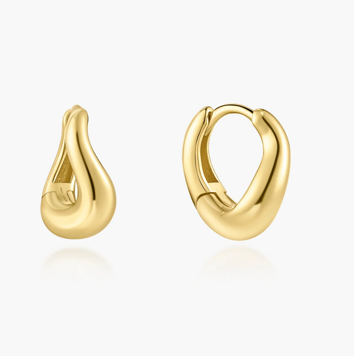 ANIA HAIE WAVE HUGGIE HOOP EARRINGS