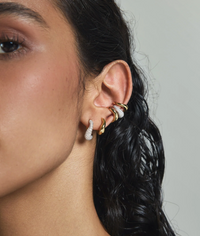 ANIA HAIE WAVE HUGGIE HOOP EARRINGS