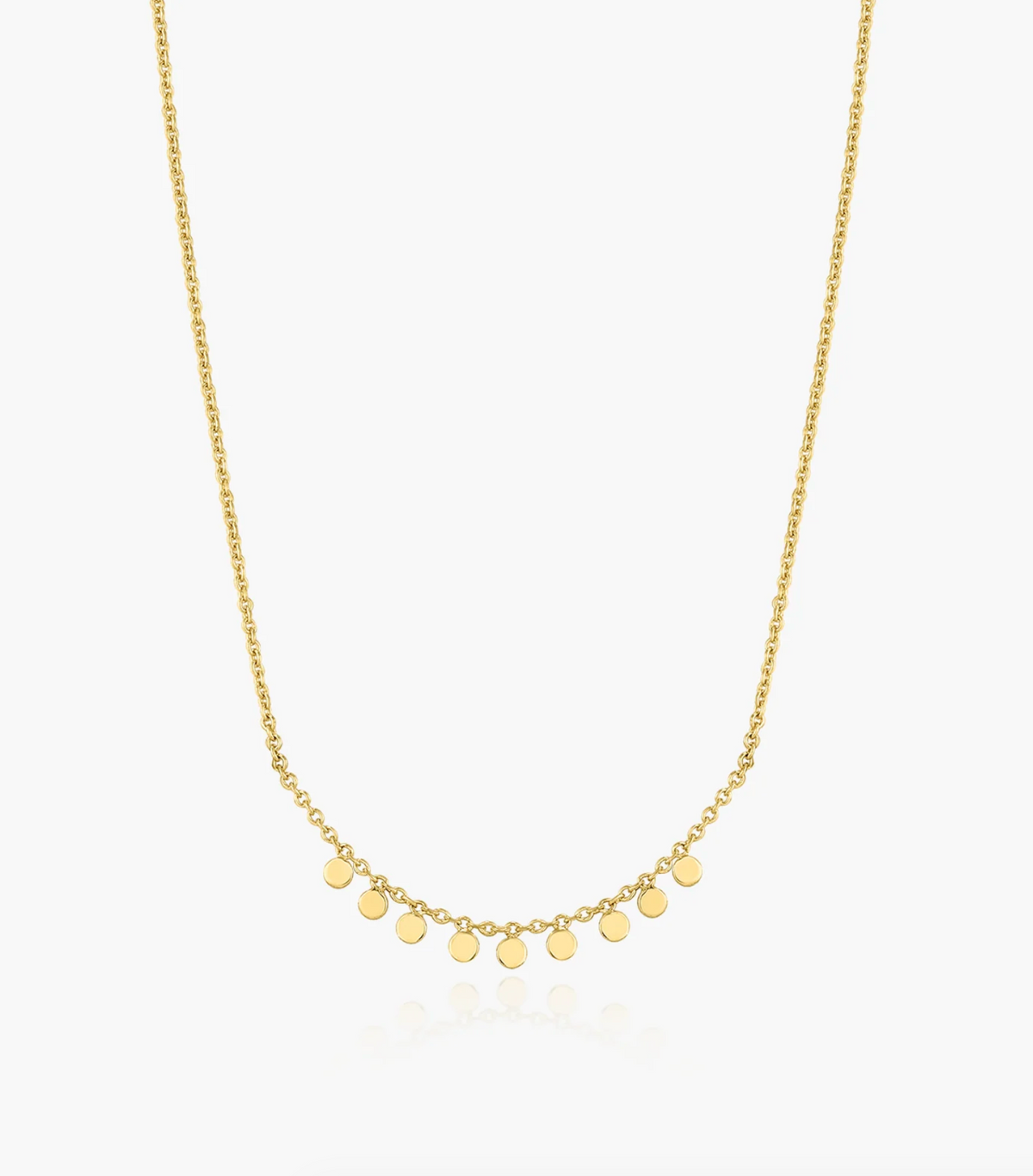 ANIA HAIE PGOLD DANGLING DISC STATION NECKLACE